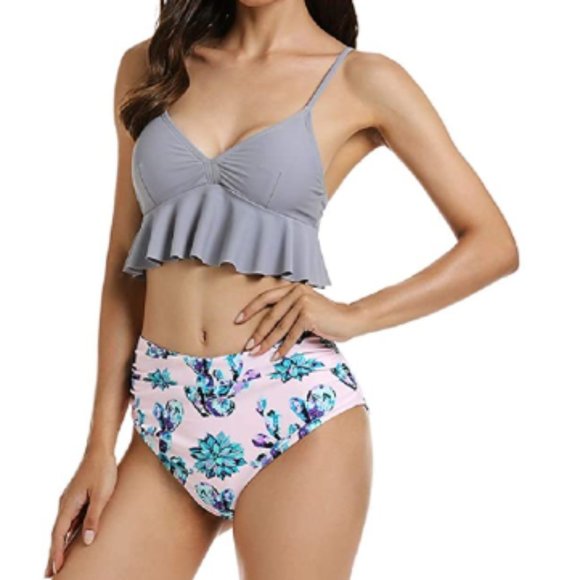 Other - Women's One Piece Ruffle Push up Bikini V Neck Top